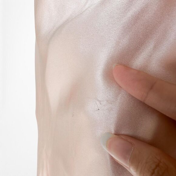 Vintage Silk Blend Pink Strapless Floral Beaded Lace Maxi Prom Dress Size M - Picture 7 of 8